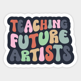 Retro Teaching Future Artists Sticker